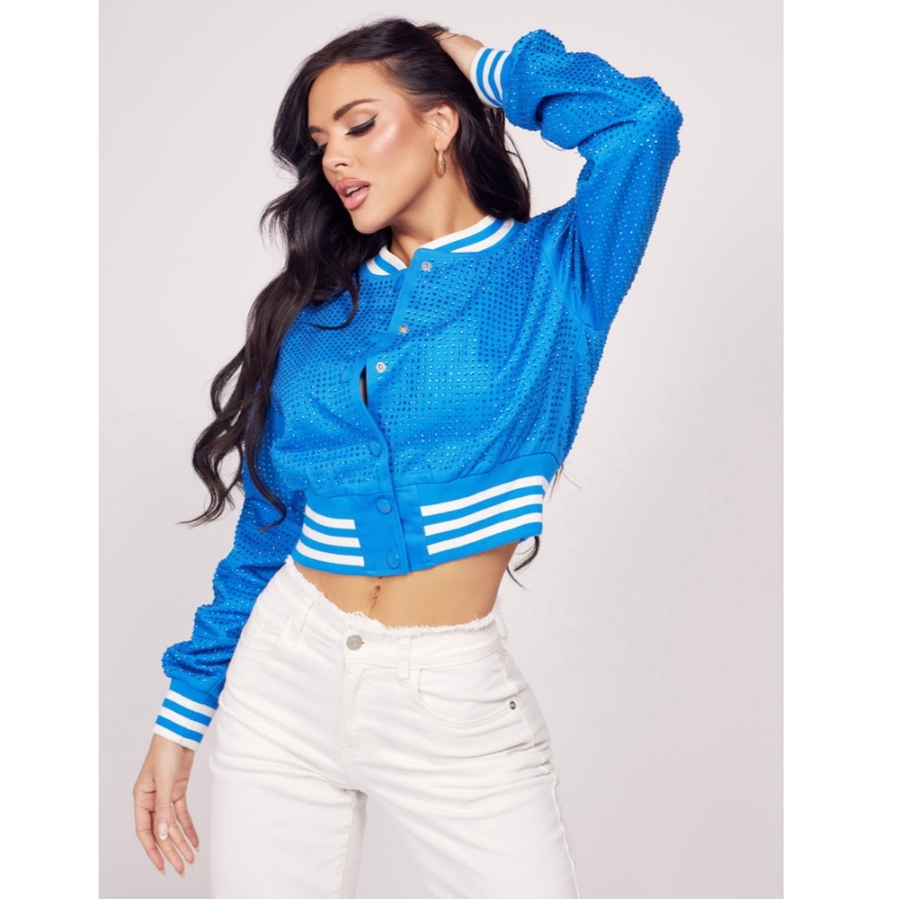 Rhinestone Bomber Jacket - Picture 1 of 5